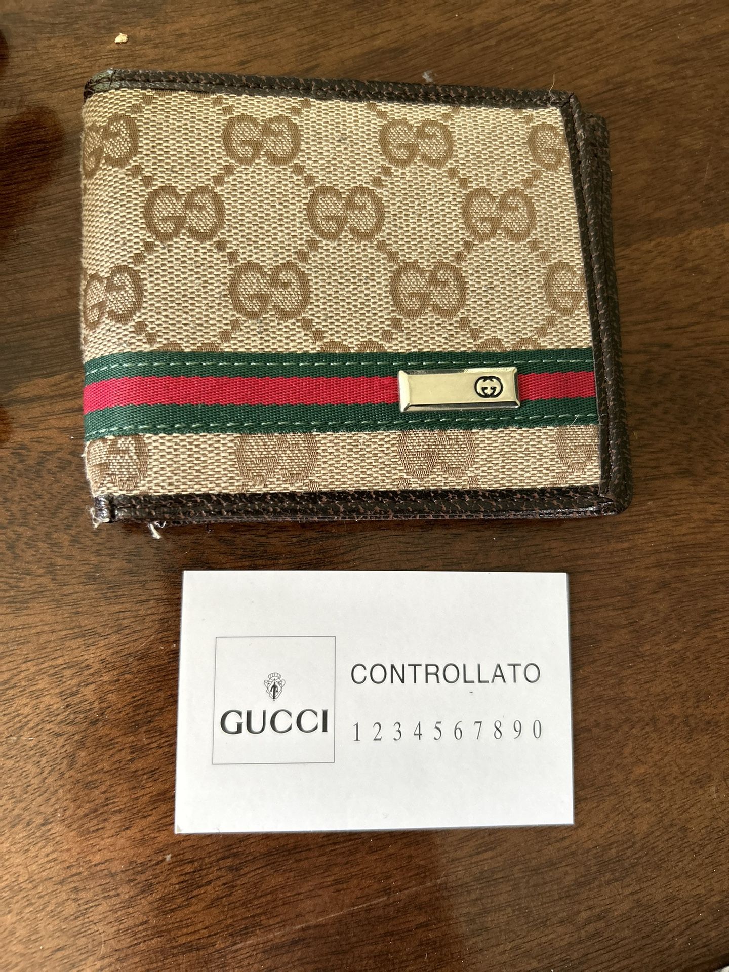 Gucci Wallet Brown With Green And Red Stripe
