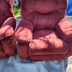 Matching Lazboy recliners and real wood office desk