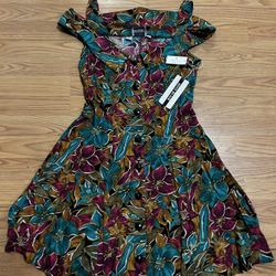 Joni Blair Women's Black Red Floral Dress Size 9