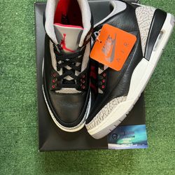 Jordan 3 black cement 2025 size 9.5men/11women