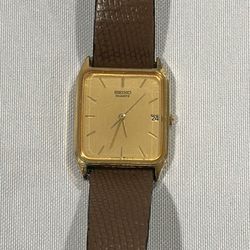 1984 Seiko Quartz Gold Tone Leather 