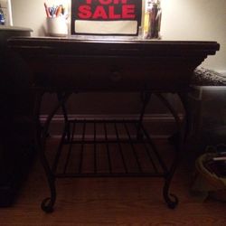 2 Iron Clad End Tables With Drawers And Bottom Racks!