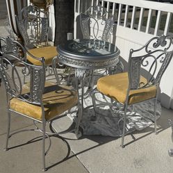 5 Piece Silver Dining Set 