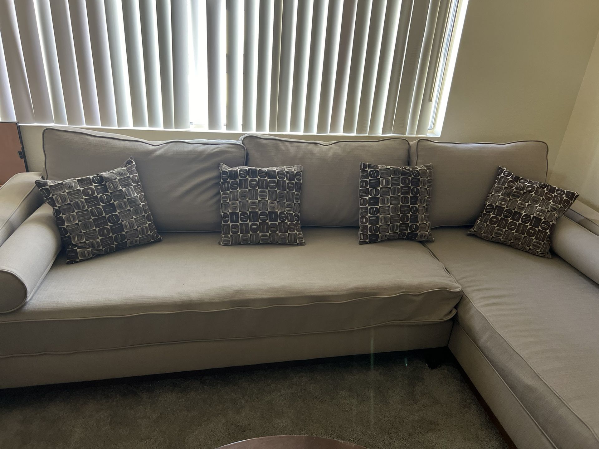 Free Free Beautiful 2 Piece Sofa With Left Chaise Pillows Included