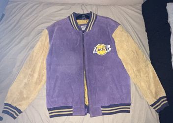 Los Angeles Lakers ‘98 “Tuskany Leather” Varsity Jacket , Size L , Purple/Gold