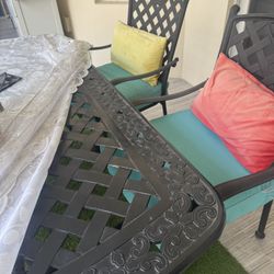 Iron Dining Table - Four Chairs