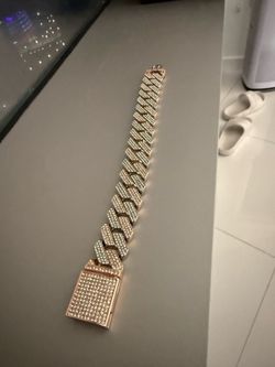 18mm rose and white gold diamond bracelet 8 inches