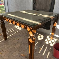 Kitchen Table With Custom Glass