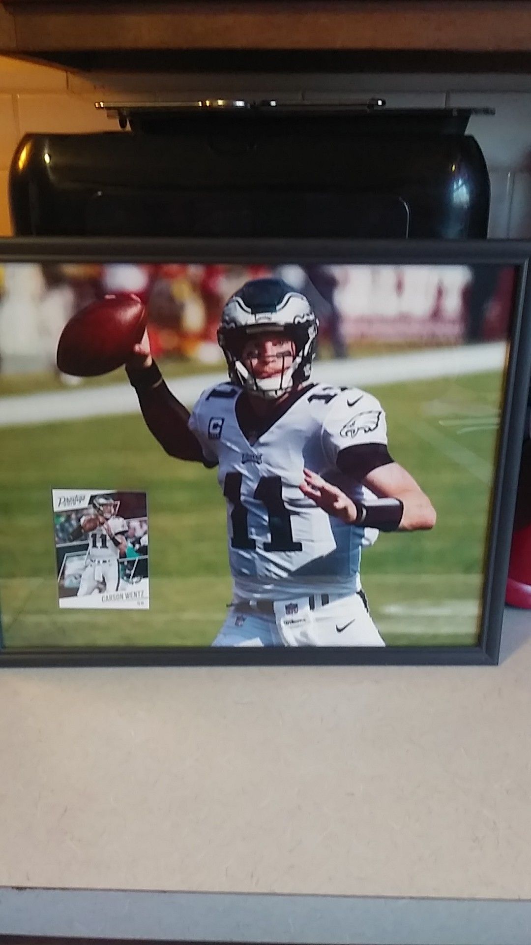 Carson Wentz Photo w/ 2018 Prestige Card