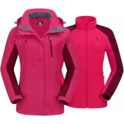  Women's Ski Jacket Waterproof 3 in 1 Winter Jacket
