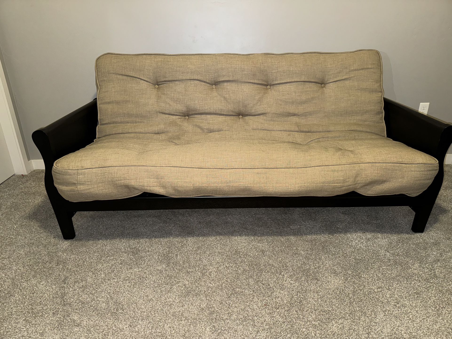 DHF metal futon with wood arms