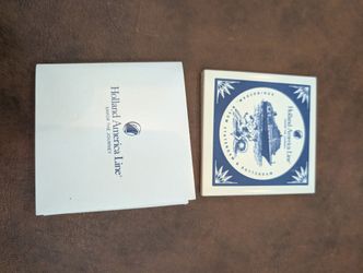 Holland America Line Royal Goedewaagen Delftware Tile Coaster