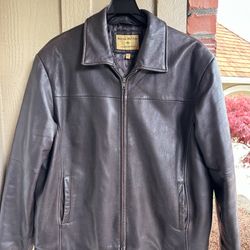 Leather Jacket, Men’s Large, chocolate brown, Nice!