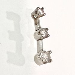 💎 Stunning 14k White Gold & .50ct Diamond Dangling Diamond Stick Pendant
