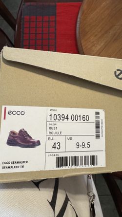NEW Never Worn 9.5 ECCO Men's Seawalker Tie 10394 Walking Shoes, Rust Leather, Size 9.5