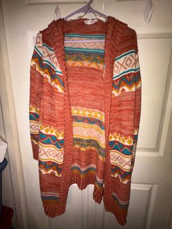 No Boundaries Aztec Print Open Front Cardigan; W-Large; Great condition