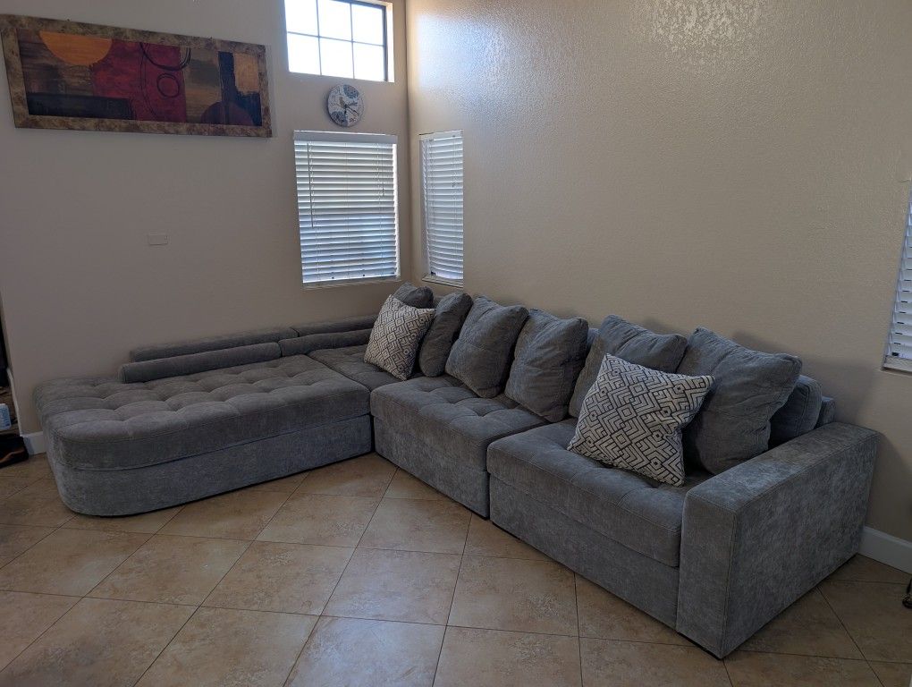 Chaise 4 Piece Left Facing modular Sectional Sofa