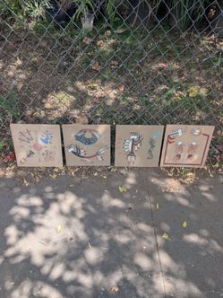 Native American Sandpainting Art - Set of 4