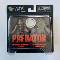 Predator Exclusive Minimates Arnold Schwarzenegger Mission Briefing DUTCH & Jungle Demon Predator Figure Set MOC