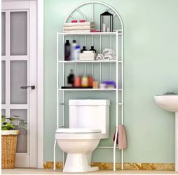 OBo New 3 Tier Over The Toilet Storage Rack Shelf Bathroom Organizer, White