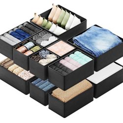 Drawer Organizer Clothes, 12 Pack Dresser Organizer Bins for Nursery, Closet Organization and Storage Dividers for Clothing, Baby Clothes, Underwears,