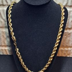 10k Gold 26" 8mm Hollow Rope Chain