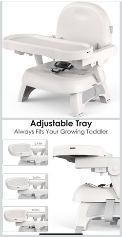 New Premium Bella’s Friends 3-in-1 Toddler Booster Seat for Dining Table and Kitchen Chair with Adjustable Tray and Safety Straps, Foldable&Portable B