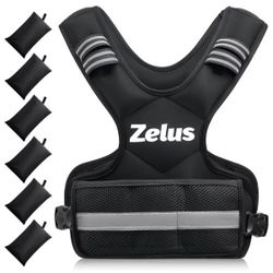 ZELUS Weighted Vest for Men and Women 4-10lb Vest with 6 Ironsand Weights for Home Workouts | Adjustable Body Weight Vest Exercise S