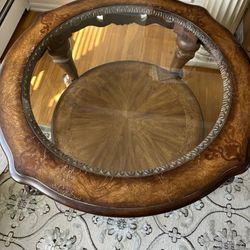 Antique Wood / Glass Coffee Table 