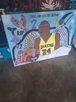 Kobe & Gianna Bryant Memorial Tribute Painting
