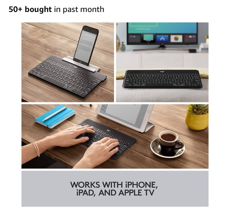 Logitech keyboard New - Ultra-portable wireless keyboard for all iOS devices including iPad, iPhone, Apple TV