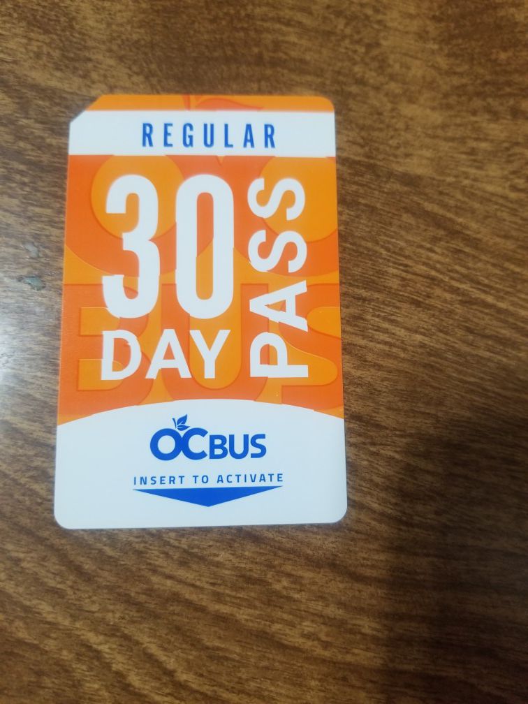 OC BUS PASS - 30 Day Regular Unused!!