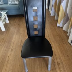 Set of 4 Modern Black Dining Chairs