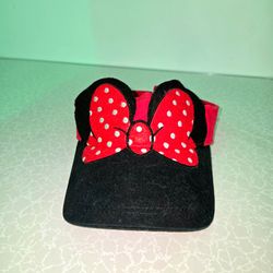 Disney World Polka Dot Bow Visor Minnie Mouse Adjustable Ladies One Size