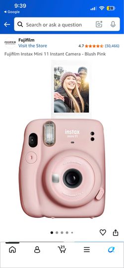 Fujifilm Instax Mini 11 Instant Camera - Blush Pink