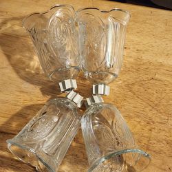 Home interiors Clear Embossed Angel Peg Votive Candle holders Cups Set alarm for 4. Pick up only.