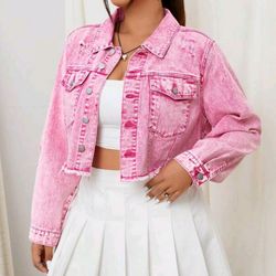 PINK WOMENS JEAN JACKET 