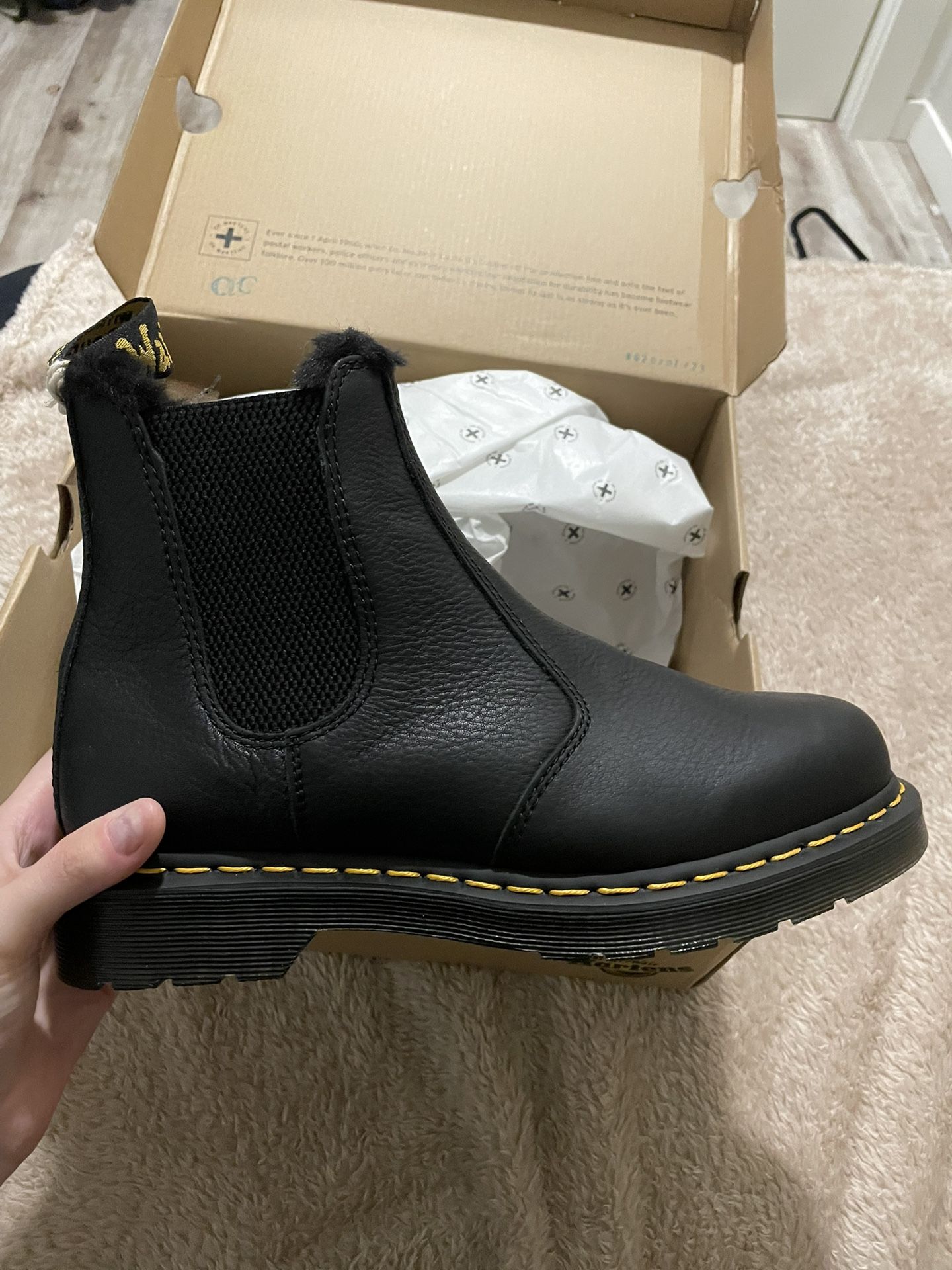 Black Fur Lined Dr Martens Pascal Boot Woman’s 9