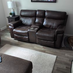 Broyhill Leather Reclining Leather Couch
