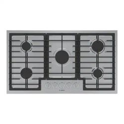 500 Series 36 in. Gas Cooktop in Stainless Steel with 5-Burners including 17,000 BTU Burner