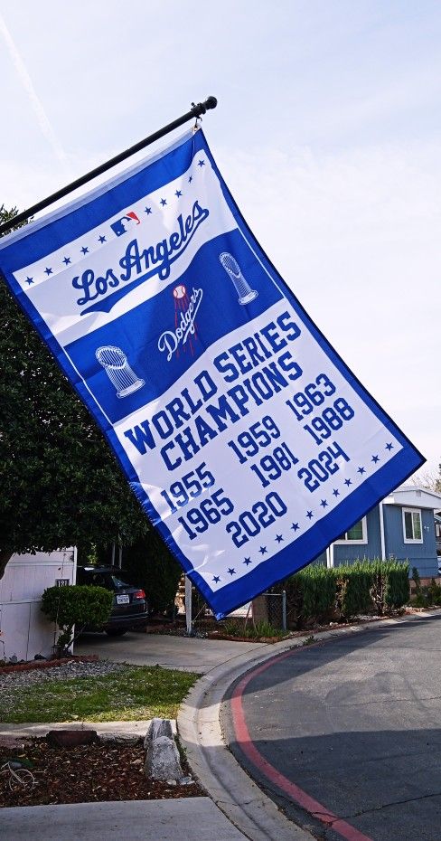 New. Los Angeles Dodgers World Series Champions Flag Banner.