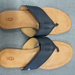 Ugg Womens Carey Flip Black Slip-On Flat Flip Flop Sandals Size 9