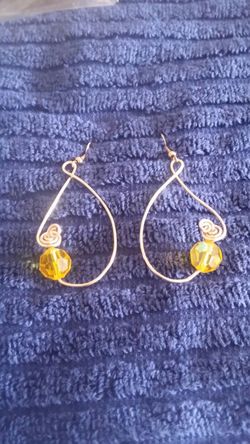 Long yellow earrings