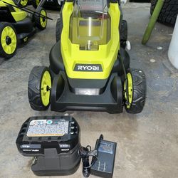 RYOBI ONE+ 18V 13 in. Cordless Battery Walk Behind Push Lawn Mower with 4.0 Ah Battery and Charger