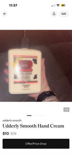 Udderly smooth udder cream. Body moisturizer