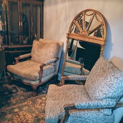 Vintage Accent Chairs (Set of 2) – Solid Wood Frame