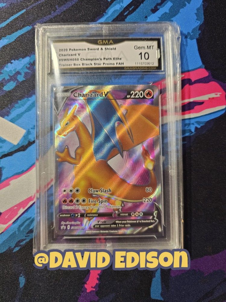 Charizard V SWSH050 Ultra Rare Holo Full Art Pokemon. GMA 10 GEM MT