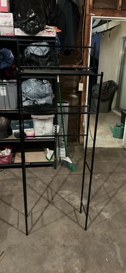 Restroom metal shelf