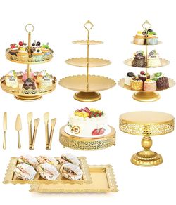 11 Pcs Gold Dessert Table Display Set (N69)