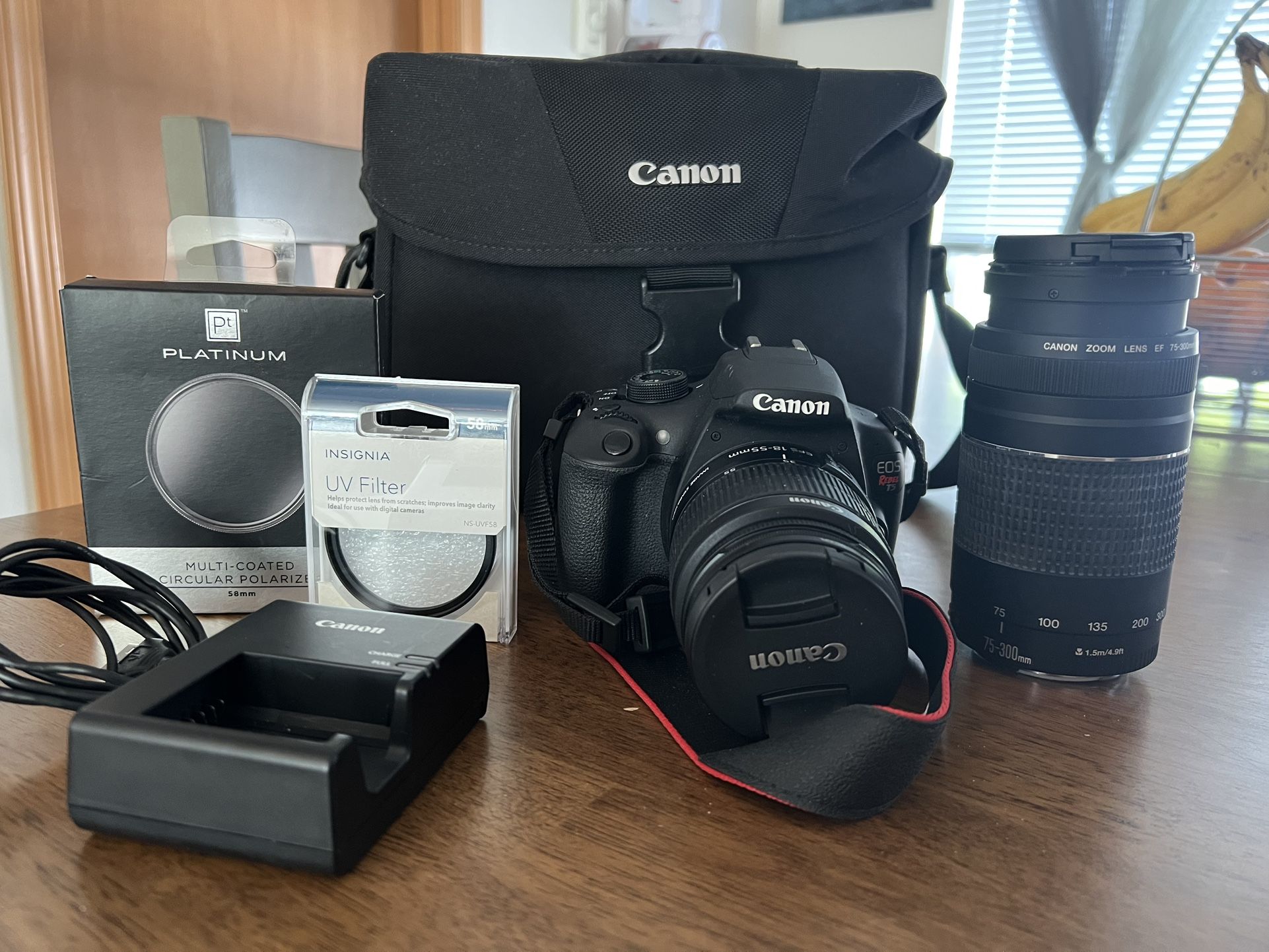 Canon EOS Rebel T5 with 2 Lenses & Accessories